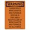Signmission OSHA WARNING Sign, Mine Shafts And Tunnels, 5in X 3.5in Decal, 10PK, 3.5" W, 5" L, Portrait, PK10 OS-WS-D-35-V-13059-10PK - alternate 1